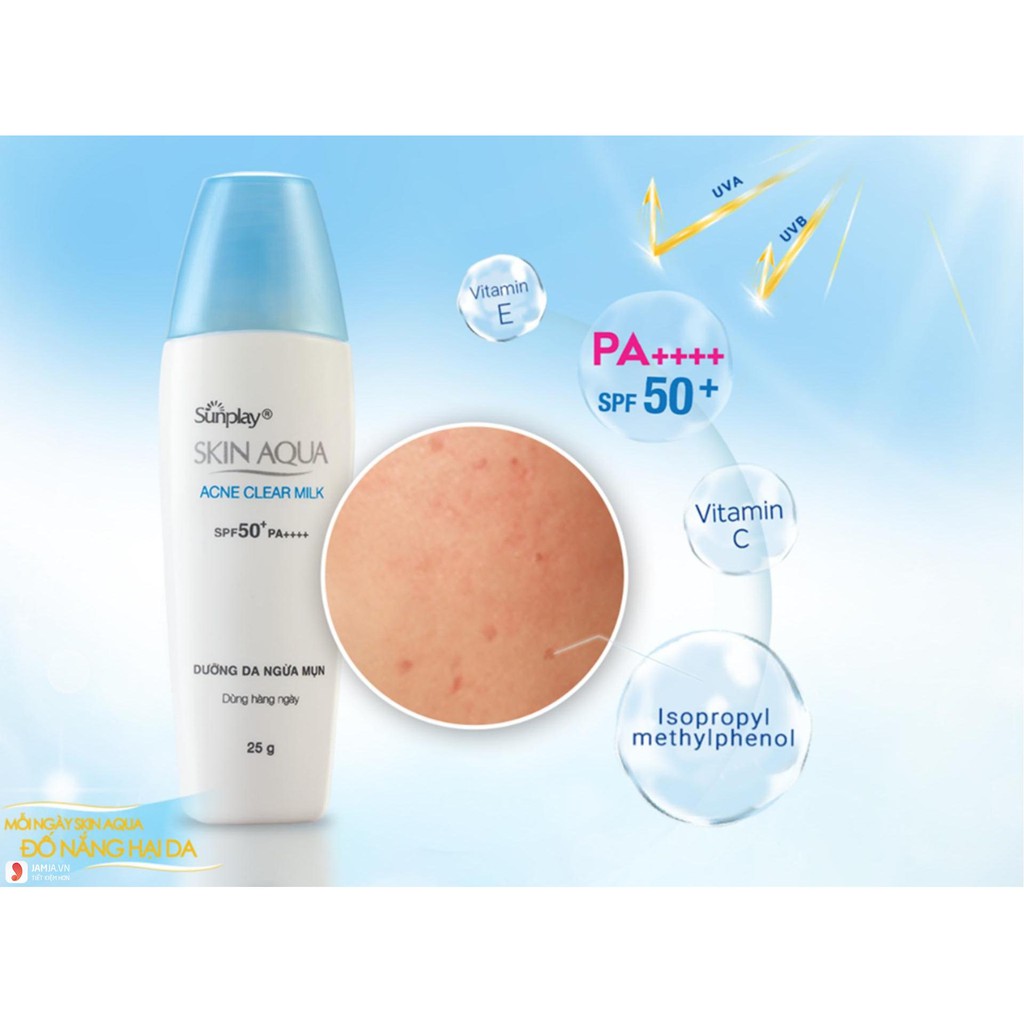 Kem chống nắng dưỡng da ngừa mụn Sunplay Skin Aqua Acne Clear Milk SPF50+, PA++++ [mới] [Sale] [Mới 2021] | BigBuy360 - bigbuy360.vn