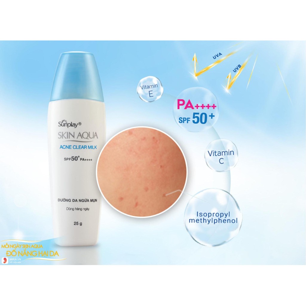 Kem chống nắng dưỡng da ngừa mụn Sunplay Skin Aqua Acne Clear Milk SPF50+, PA++++ [mới] [Sale] [Mới 2021]