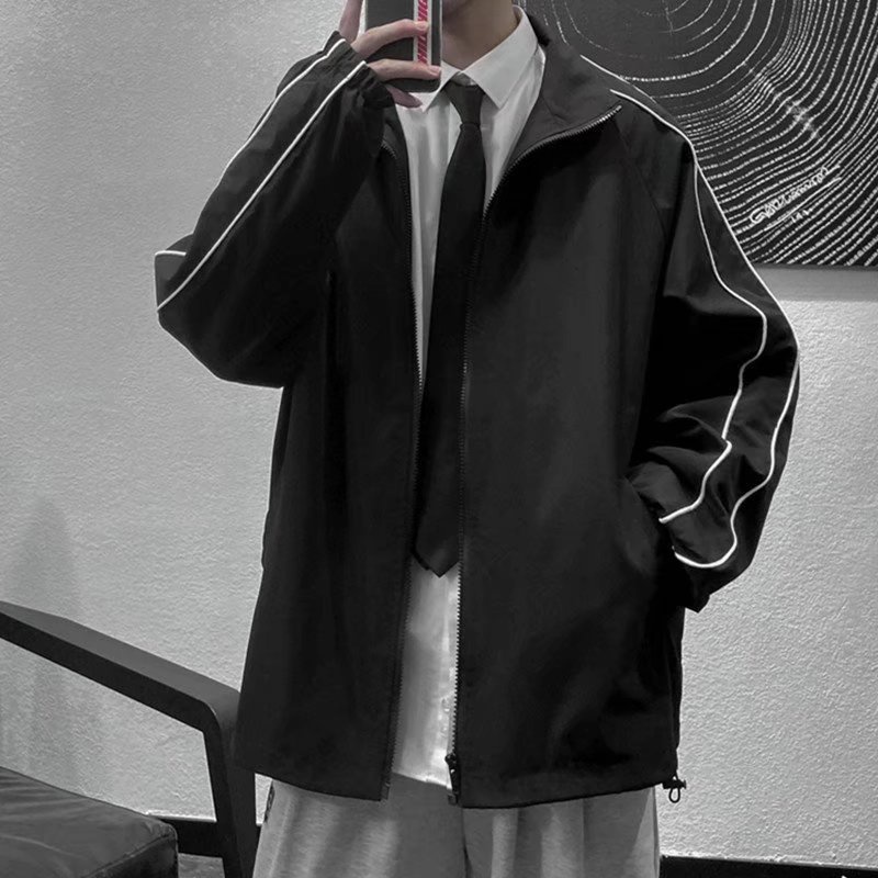 Áo Khoác Thể Thao Dáng Rộng Phong Cách Hàn Quốc Nhật Bản Thời Trang Thu Xuân Dành Cho Nam M-2XL 3 Màu Cá Tính