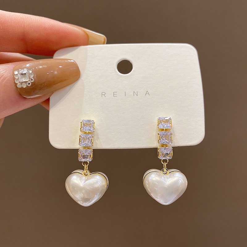 Khuyên Tai Hình Nàng Tiên Cá Đính Đá Zircon Phong Cách Hàn Quốc Sang Trọng Thời Trang 2022 S925