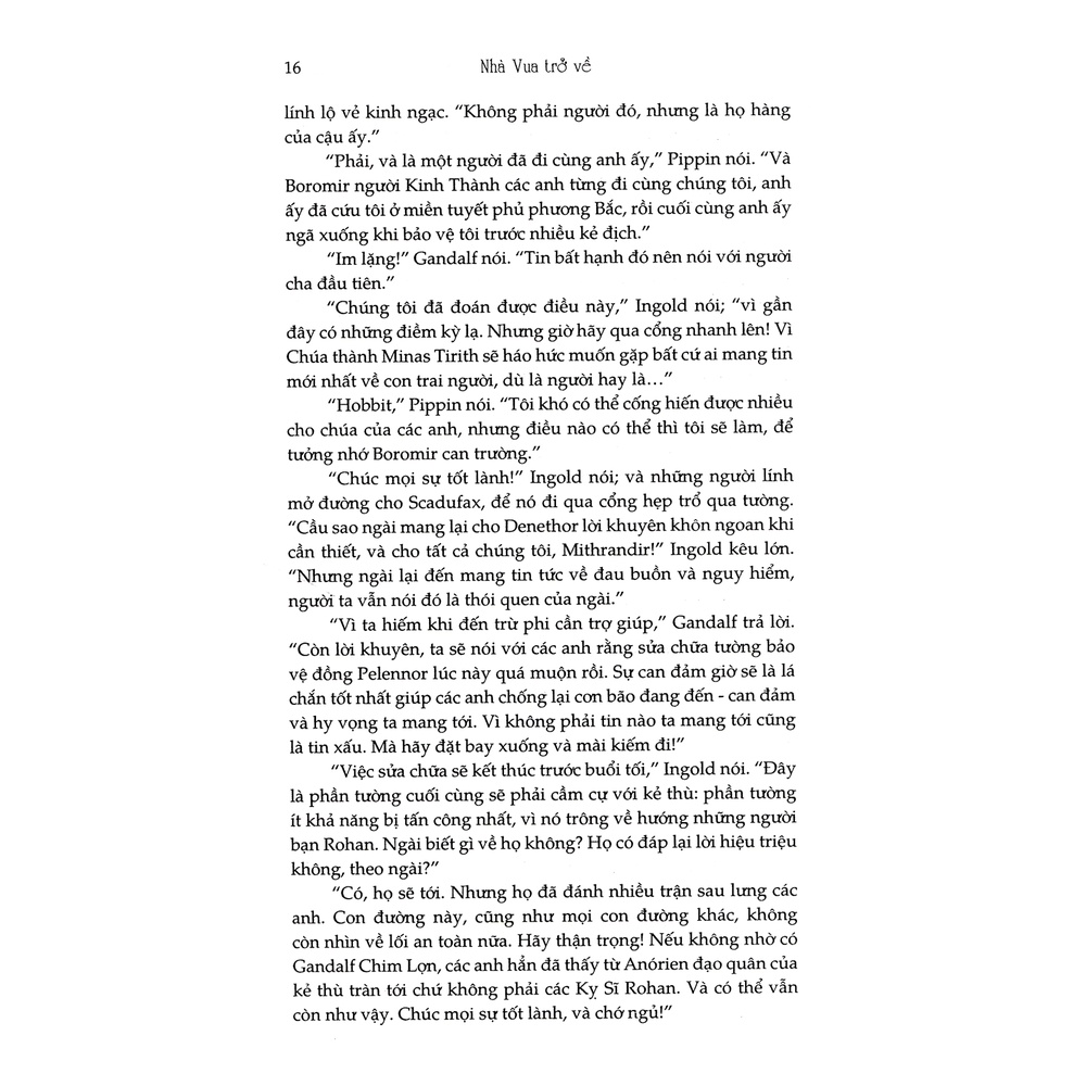 Sách - Chúa Tể Những Chiếc Nhẫn - Nhà Vua Trở Về