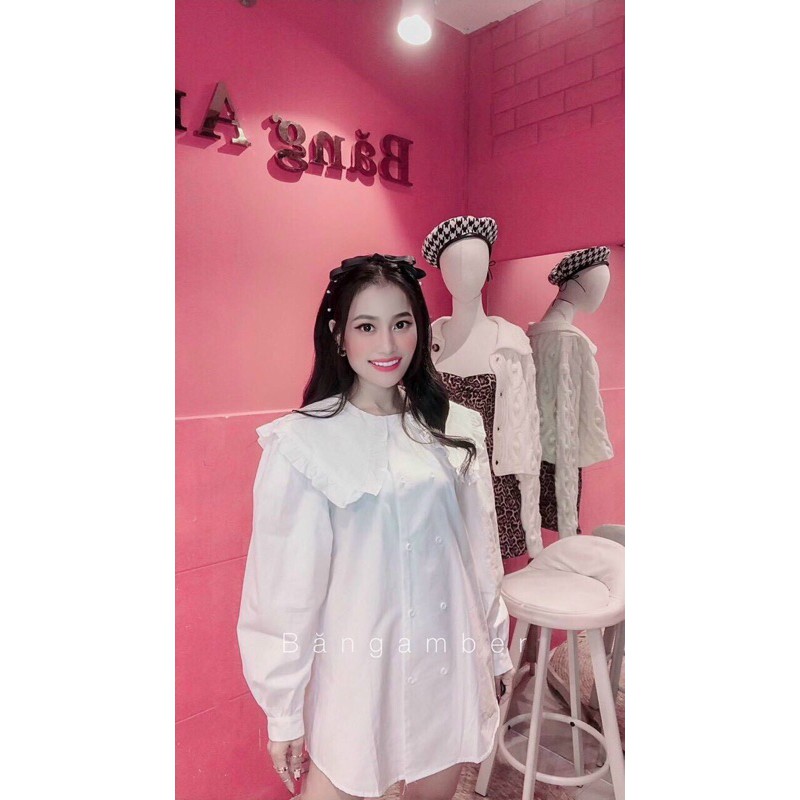 Áo babydoll dáng xoè cổ sen | BigBuy360 - bigbuy360.vn