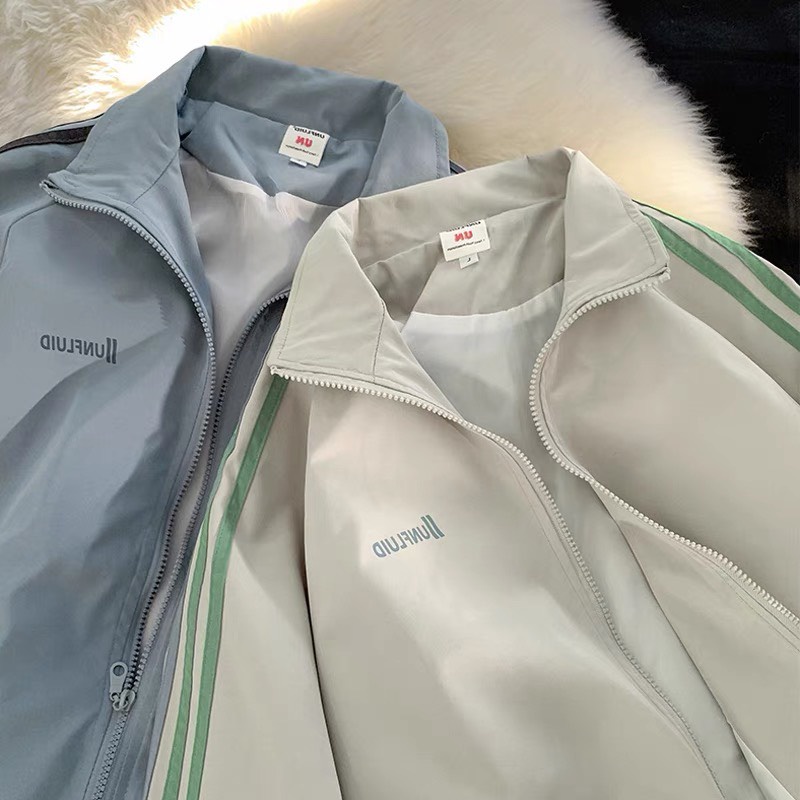 Áo Khoác Dù Bomber Cổ Bẻ 2 Lớp Phối Sọc Tay Thời Trang Cực Đẹp