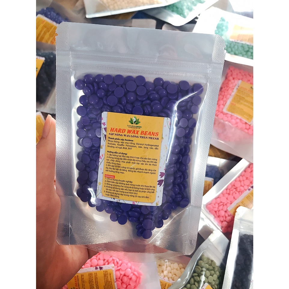 SÁP WAX LÔNG NÓNG HẠT ĐẬU HARD WAX BEAN 100g dùng wax lông cho nách,chân,bikini,ria mép,râu