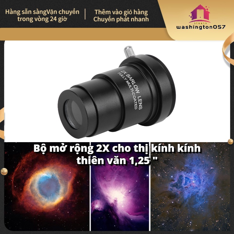 💯Có thể bán buôn😁 Thấu kính 2x Barlow M42x0.75 Giao diện chủ đề cho Thị kính kính viễn vọng thiên văn 1,25 " 💖Hàng giao ngay💖Washington057