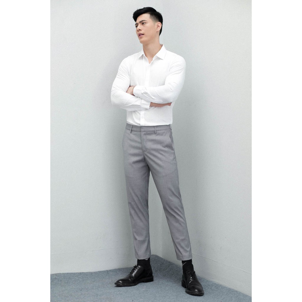 Quần tây nam ống suôn nhẹ màu xám phong cách công sở lịch lãm thương hiệu A/G | BigBuy360 - bigbuy360.vn