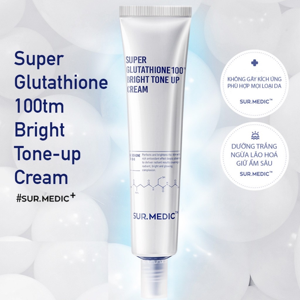 Kem Trắng Da Sur Medic Super Glutathione 100TM Bright Tone Up Cream