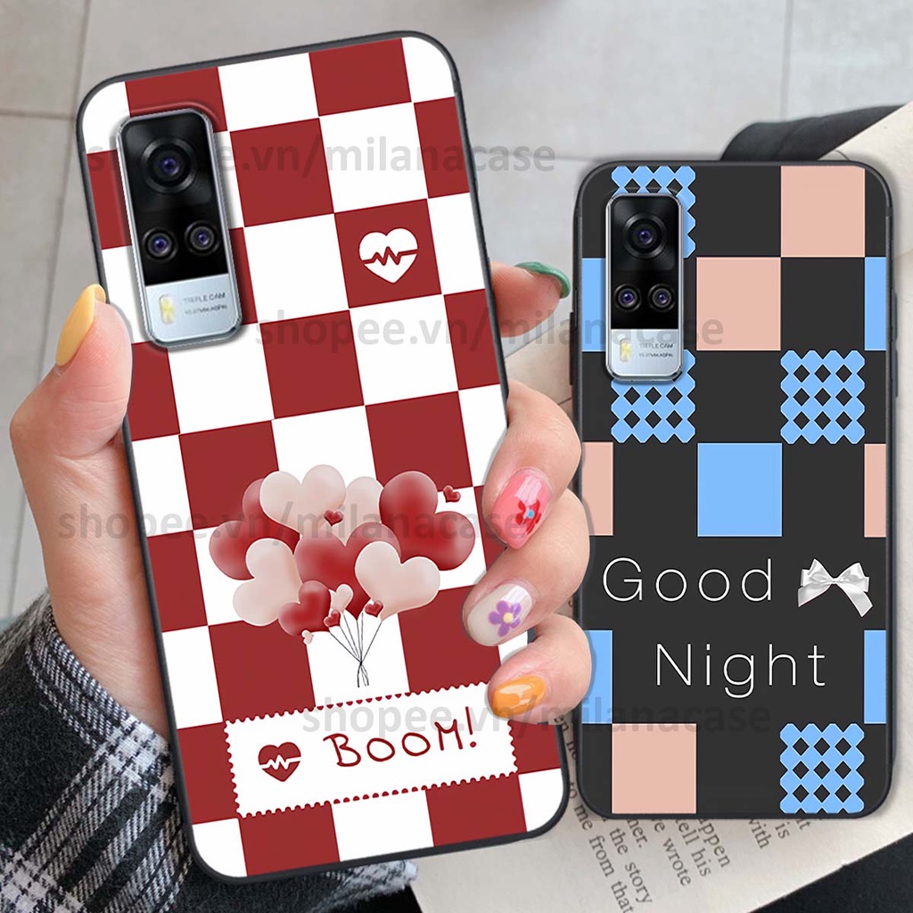 Ốp Vivo Y51 2020 caro họa tiết nhiều màu sắc siêu đẹp thời trang cá tính