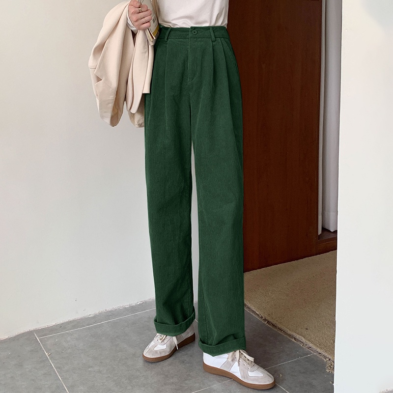Quần dài ZANZEA ống rộng màu trơn phong cách retro thời trang cho nữ