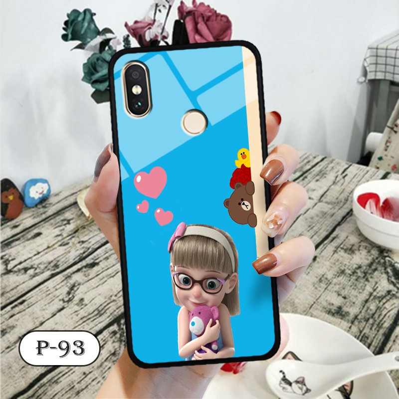 Ốp lưng kính 3D  Xiaomi Mi A2 Lite/ Redmi 6 Pro-cute