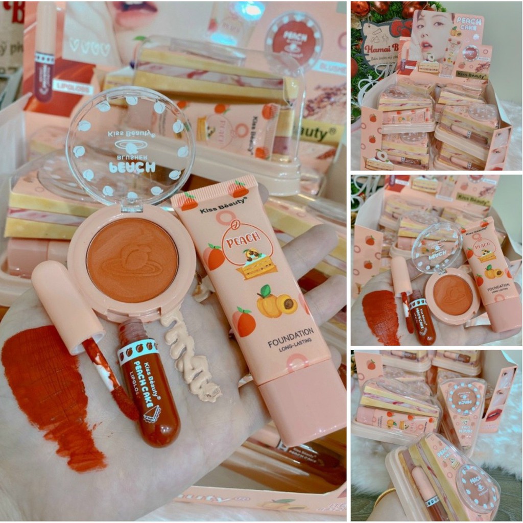 Set trang điểm bánh kem 3 món Peach