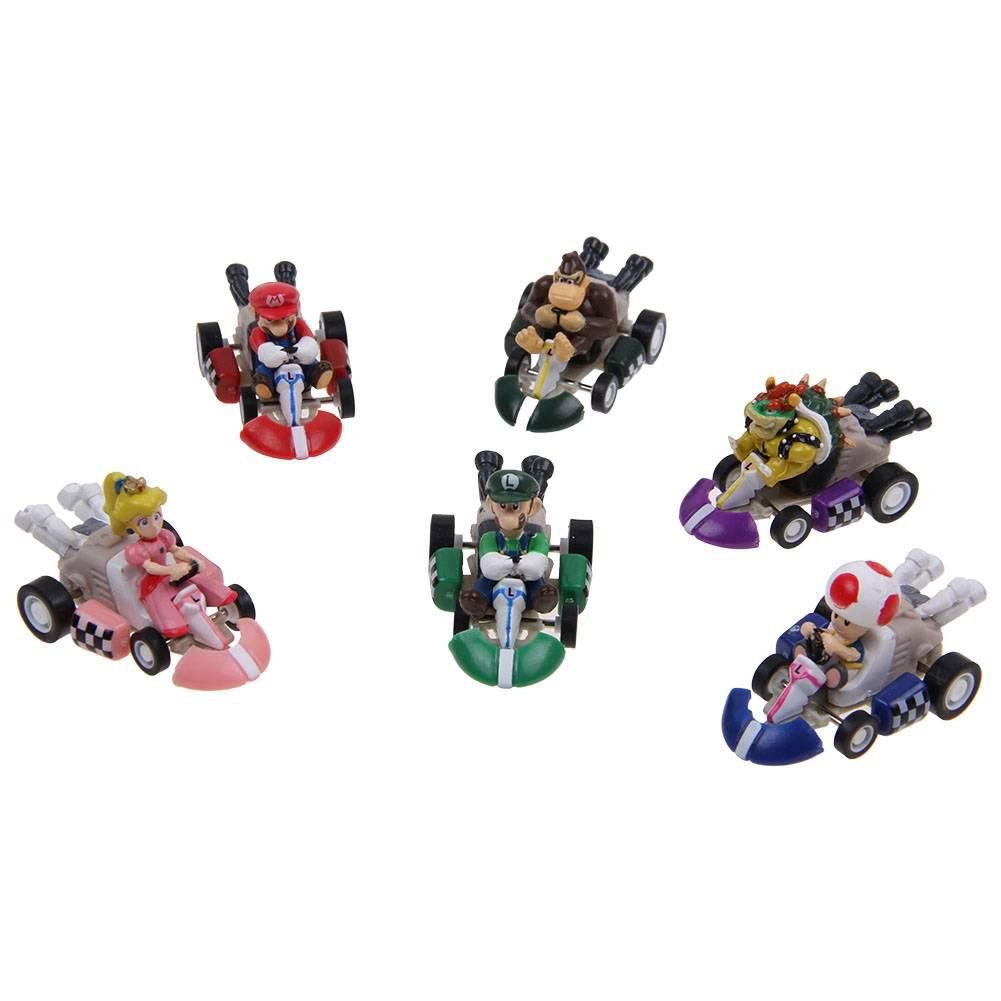 Set 6 Mô Hình Nhân Vật Game Super Mario Bros Kart 5.5cm