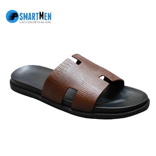 Dép da bò thật smartmen dsm-09 nâu