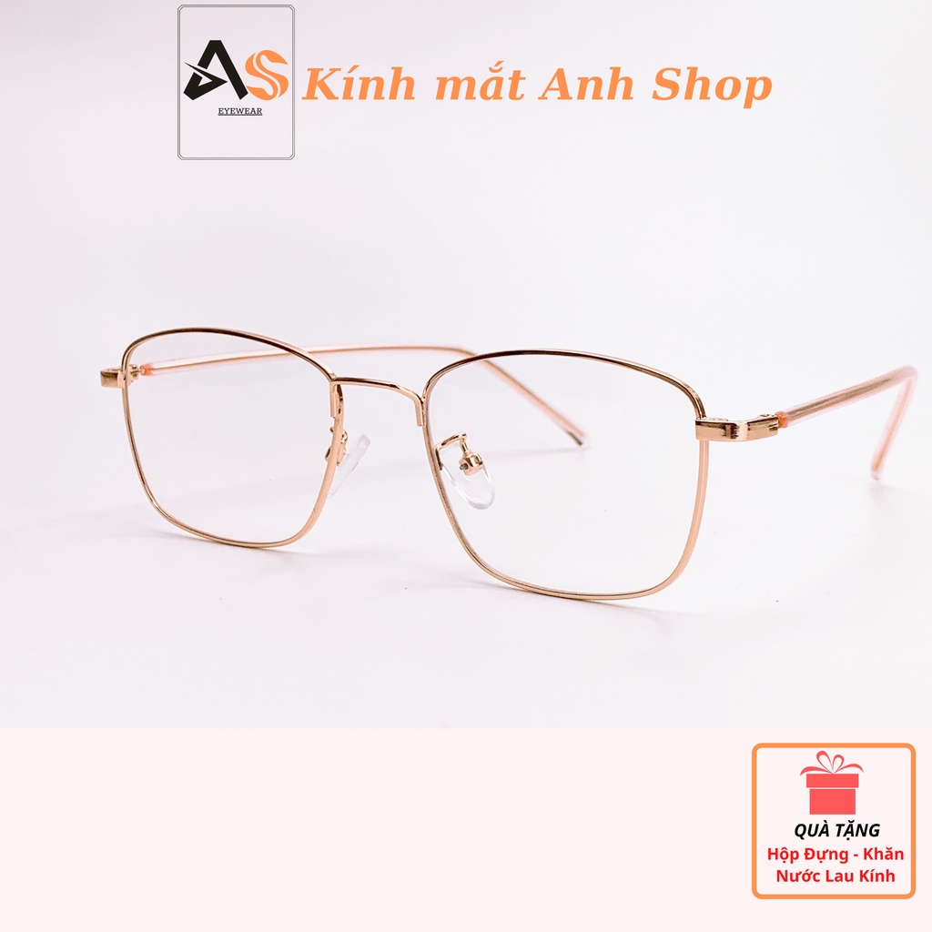 Gong kính mắt vuông chất liệu kim loại kiểu dáng thời trang 8818