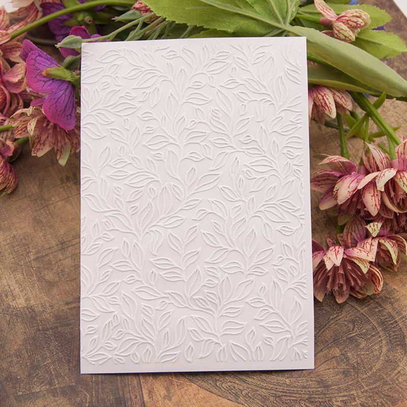 Khuôn Nhựa Dập Nổi Họa Tiết Lá Cây Trang Trí Thẻ Sổ Tay DIY