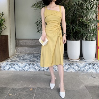 Váy lụa 2 dây rút eo