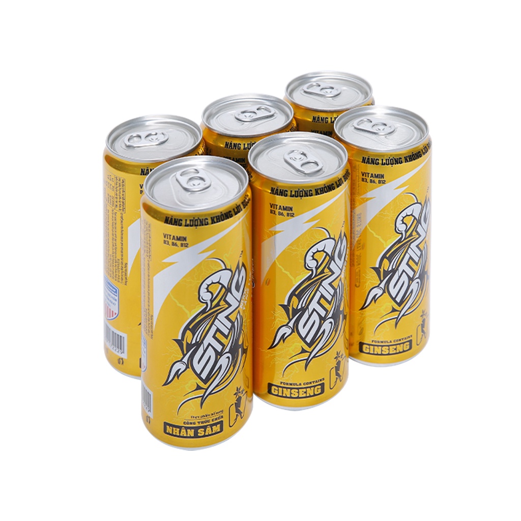 Lốc 6 lon nước tăng lực Sting Gold 320ml