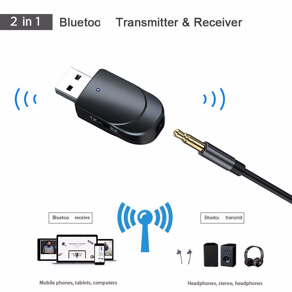 Thiết bị nhận truyền âm thanh Bluetooth 5.0 không dây tương thích với xe hơi