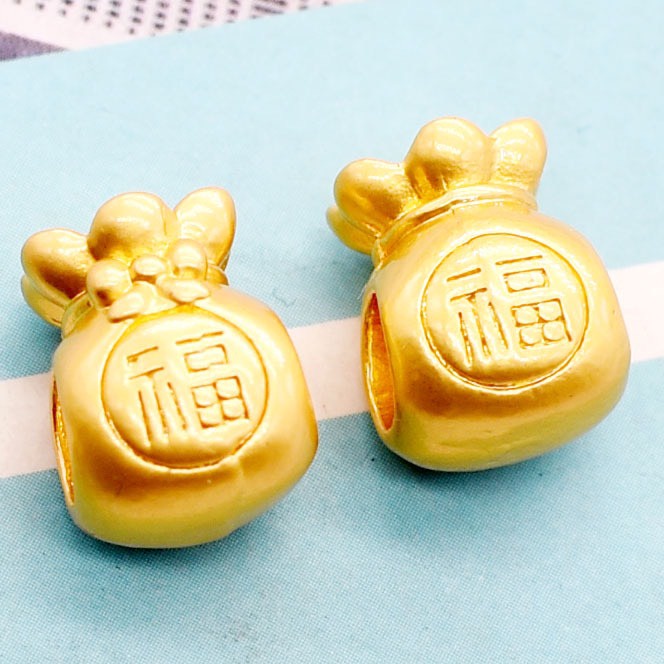 (KL) Túi Tiền Vàng Phước Lành - phụ kiện xâu vòng tay nam nữ, charm phối vòng tay phong thuỷ handmade tự làm