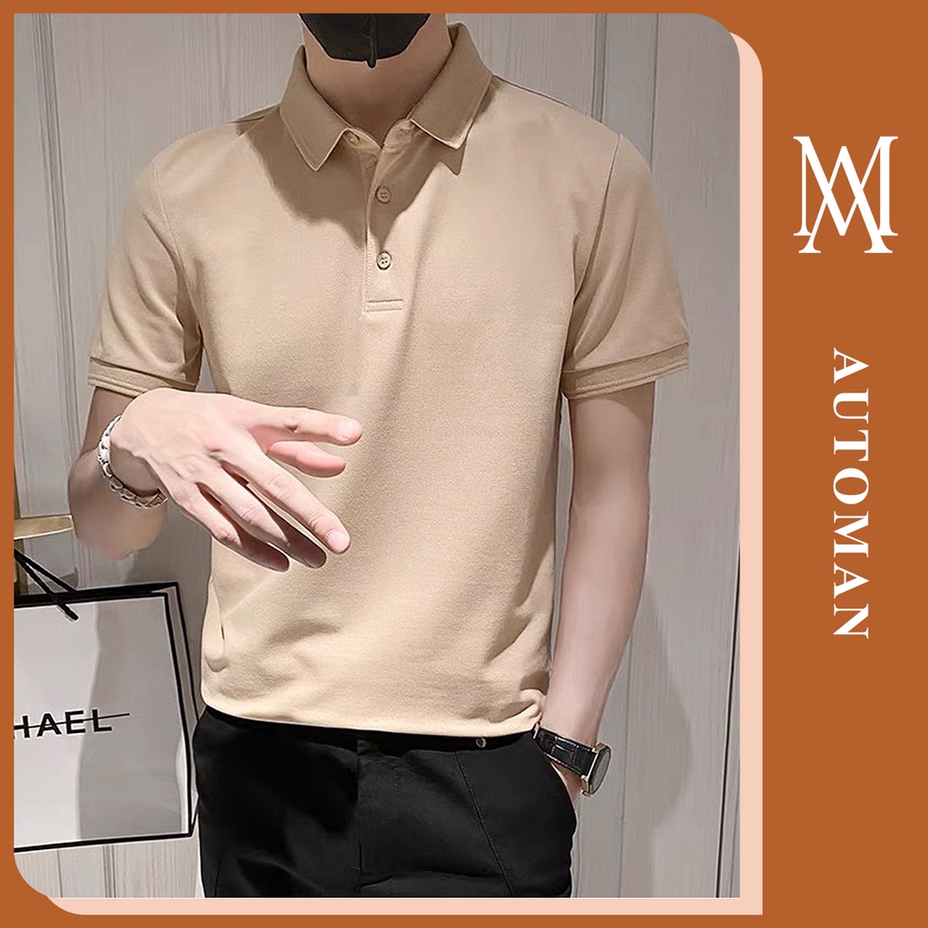 Áo Polo Nam cổ bẻ thun basic cộc tay vải cá sấu cotton phong cách trẻ trung chuẩn form nhiều màu AUTOMAN A11