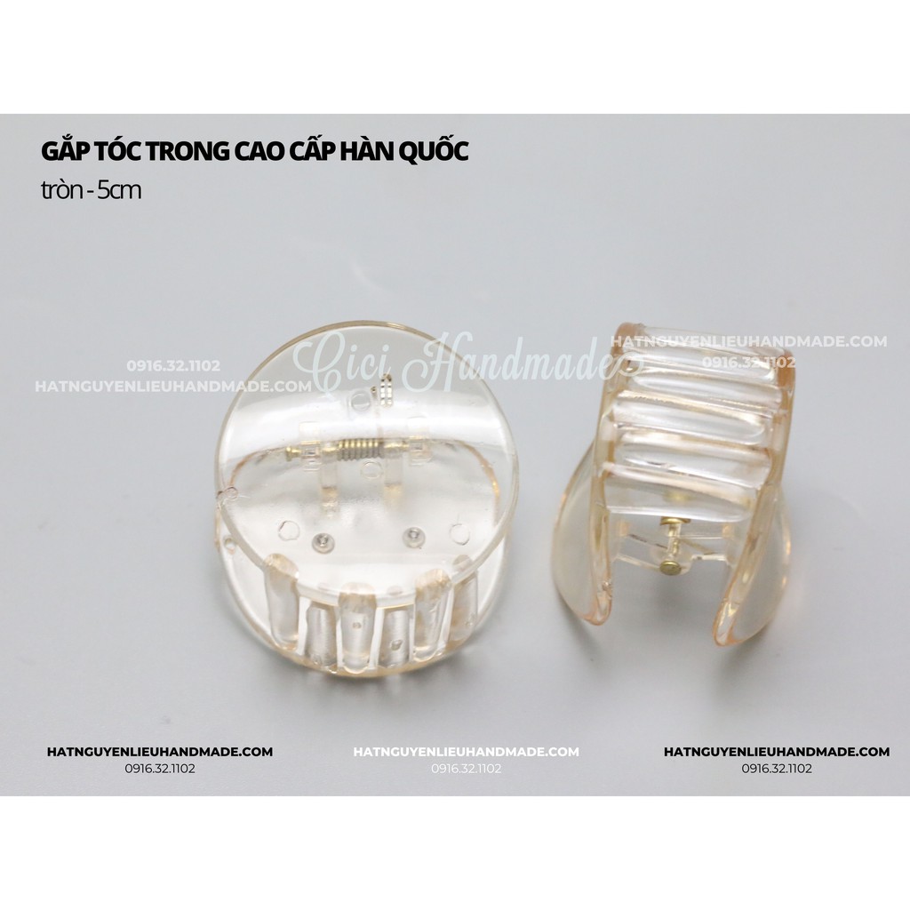 Phôi kẹp ngoạm nhựa trong cao cấp Hàn Quốc Cici Handmade hạt cườm nguyên liệu tự làm kẹp tóc cô dâu đính kết