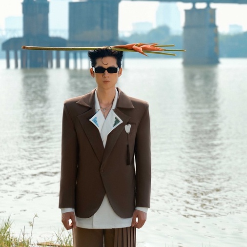 BLANKESPACE Áo Blazer Nau Blazer Cotton Sợi Chéo Đứng Form Thời Trang Nam Nữ Unisex