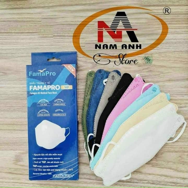 FREE SHIP - Khẩu trang 4D hàn quốc Famapro Nam Anh ( 10 cái /hộp )