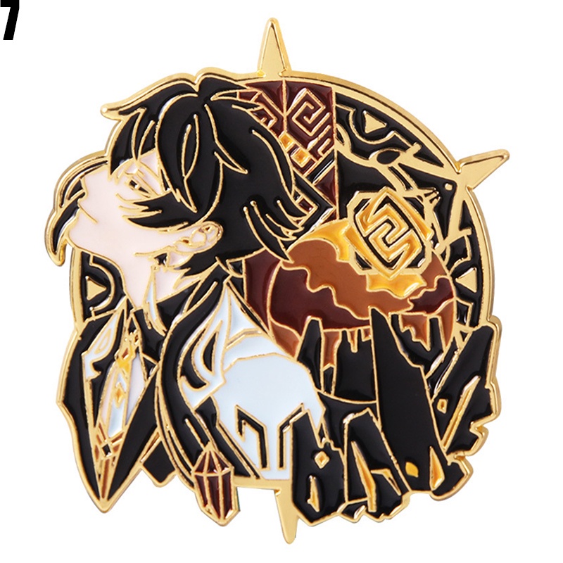 Ghìm cài áo bằng kim loại họa tiết Genshin impact độc đáo