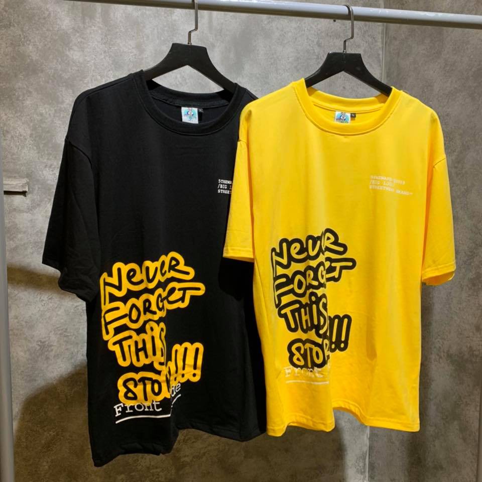 Áo thun 5theway unisex tay lỡ form rộng vải cotton cao cấp cổ tròn màu đen vàng | BeWay | BigBuy360 - bigbuy360.vn