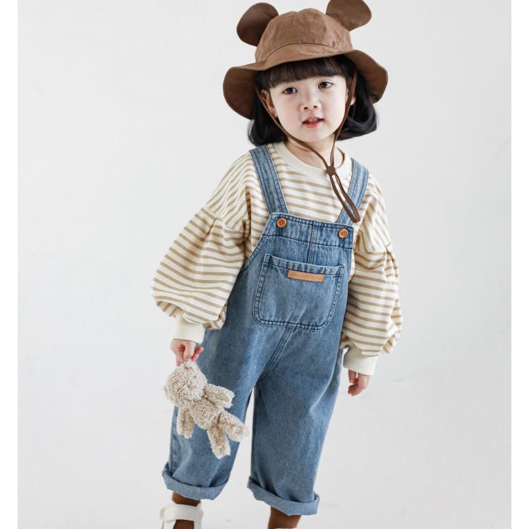 Hàng Mới Về Quần Yếm Denim Phong Cách Hàn Quốc Nhật Bản Nhật Bản Mới 2022 Cho Bé Gái
