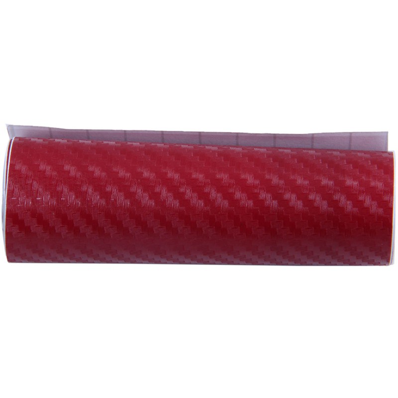 Car DIY 3D Carbon Fiber Vinyl Roll Film Sticker 70x10cm wine red