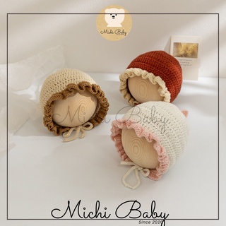 Mũ len đan viền bèo đáng yêu bé trai bé gái Michi Baby SP231