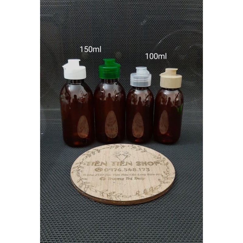 Chai nhựa nâu dược nắp bật chọn size