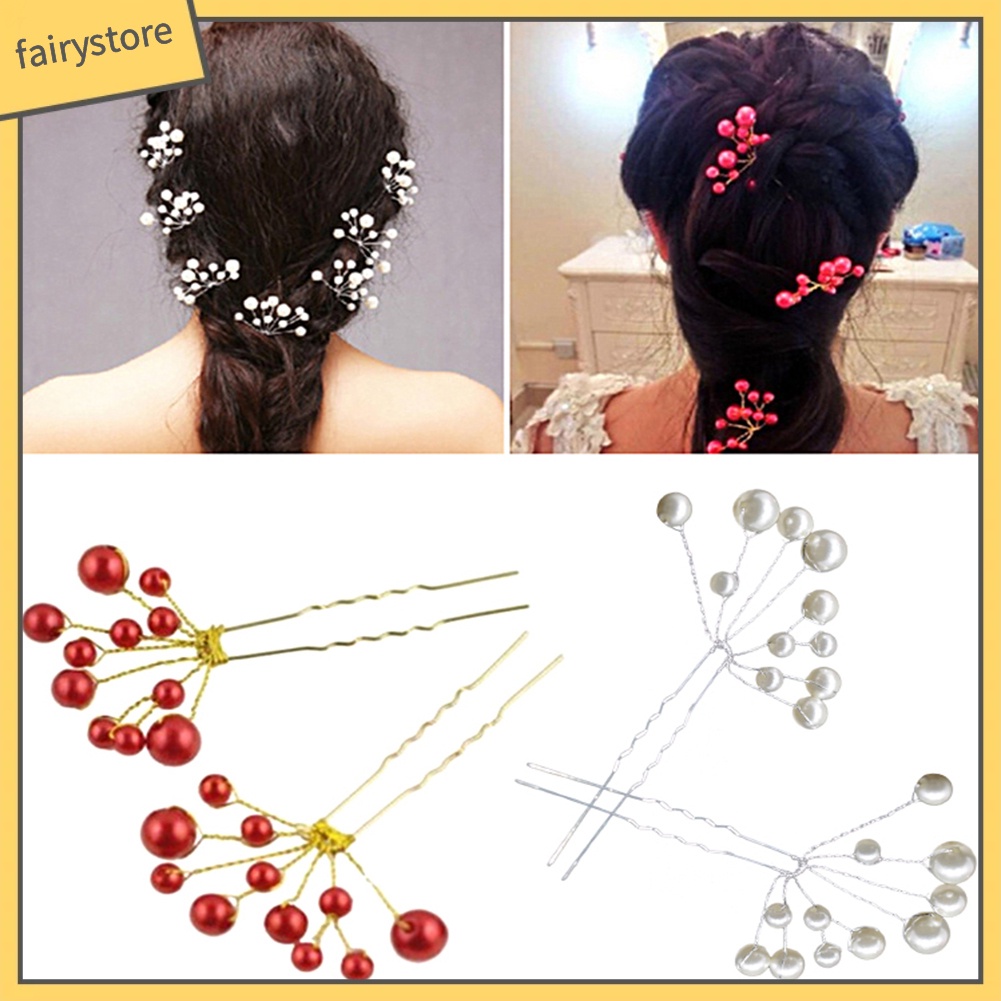 Set 2 Kẹp Tóc Đính Ngọc Trai Giả Thời Trang