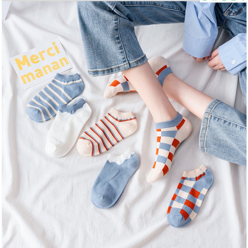 Vớ cotton Cổ Ngắn Co Giãn Ngọt Ngào Cho Nữ