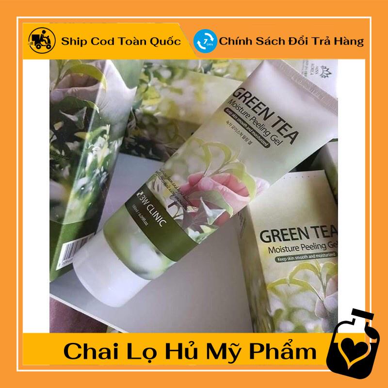 [Hàng chuẩn] Tẩy tế bào chết trà xanh 3W Clinic 180ml Hàn Quốc , nguyên liệu, công thức làm kem trộn trắng da body