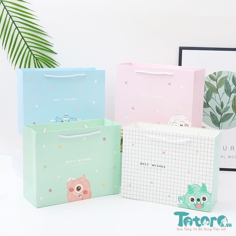 Túi đựng quà size L: Cô Bé tóc hồng Good Morning - Pastel Monster