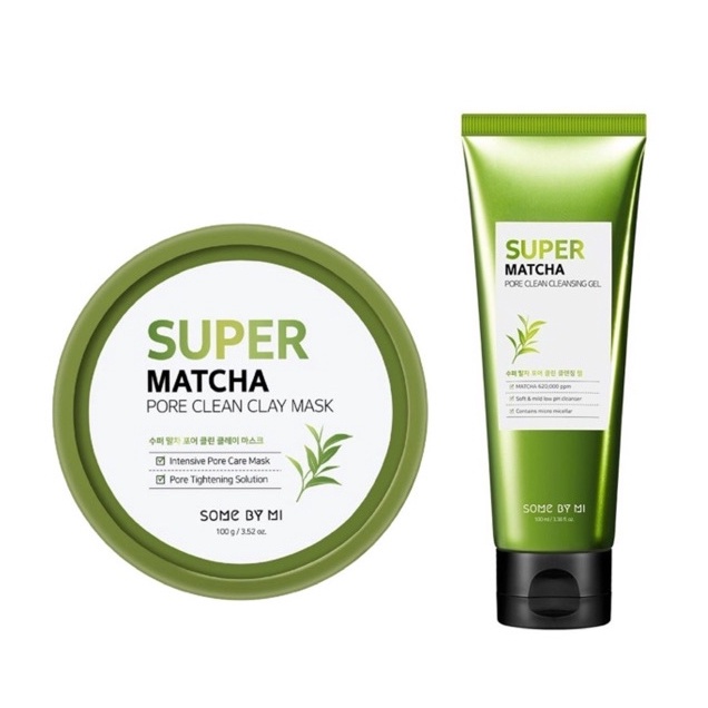 COMBO Sữa Rửa Mặt + Mặt Nạ Đất Sét Some By Mi Super Matcha Fullsize