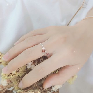 Nhẫn kết hạt cườm phong cách Hàn Quốc