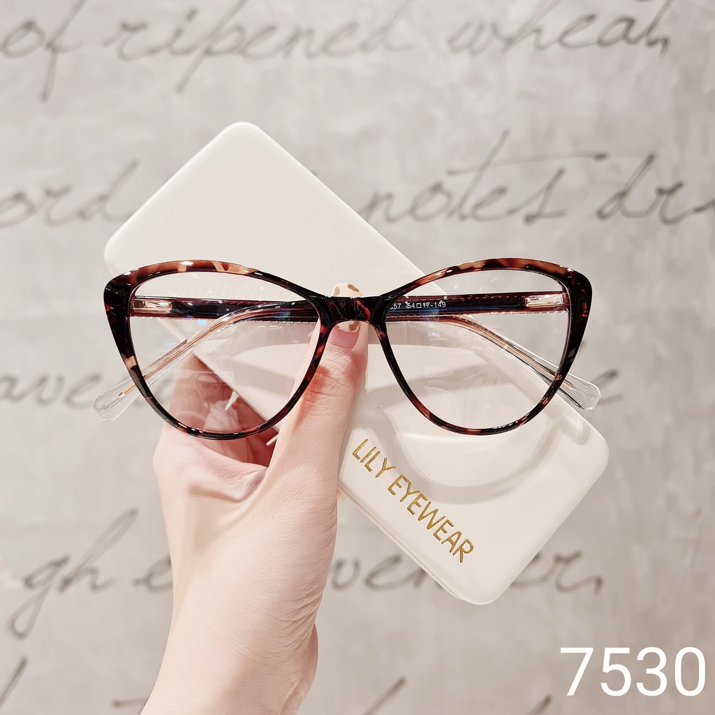 Gọng kính cận nữ LILYEYEWEAR mắt mèo dày dặn chắc chắn màu sắc thời trang 7530 | BigBuy360 - bigbuy360.vn