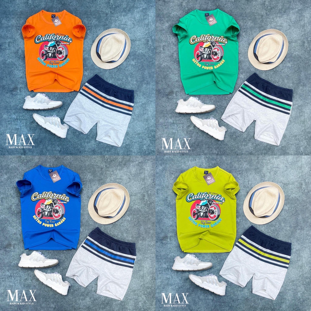 Bộ thun MAX chữ California cho bé trai