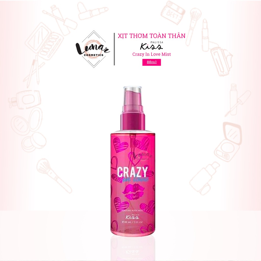 Xịt Thơm Toàn Thân Malissa Kiss Crazy In Love Mist 88ml