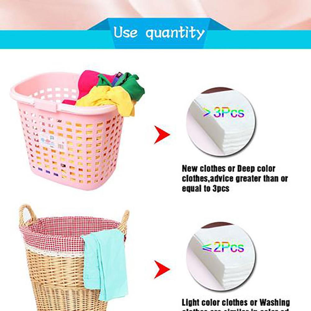 Set 24 Giấy Giặt Quần Áo Chống Nhuộm Màu Sắc Đa Dạng