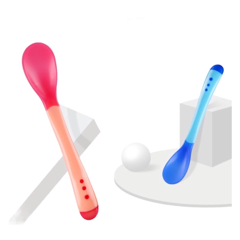 Muỗng ăn dặm báo nóng cho bé, Thìa ăn dặm silicon đổi màu khi nóng