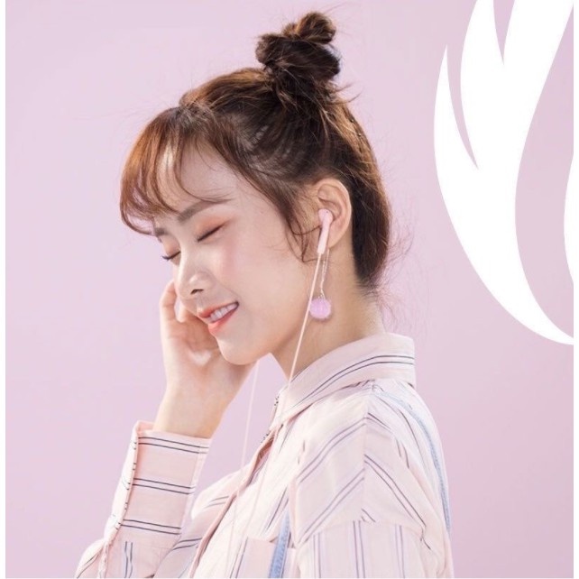 U19 dây tai nghe tai macaron chuyển động dây điều khiển dây chuyền với ống tai nghe MCG u88