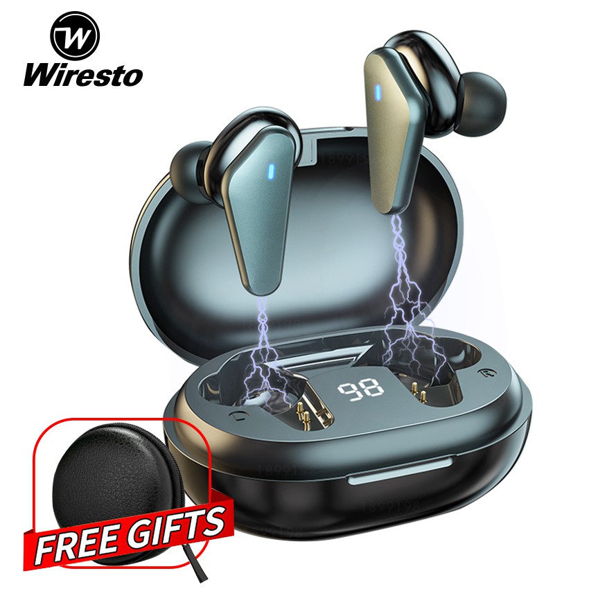 Tai Nghe Wiresto Tws Bluetooth Âm Thanh Hifi 9d Phong Cách Thể Thao Chống Tiếng Ồn Và Không Thấm Nước