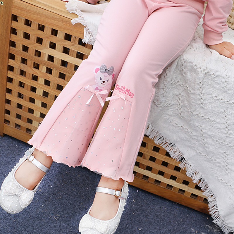 Quần Legging Elsa  Loe bé gái chất liệu Zip Hàn co dãn, mềm mịn dễ thương size đại 8-35kg LG02