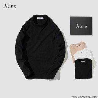 Áo Nỉ Nhung 2 Mặt Cổ Tròn Nam ATINO Vải Nhung 2 Mặt Hàn Quốc Cao Cấp Ấm Áp Form Regular Fit AN603