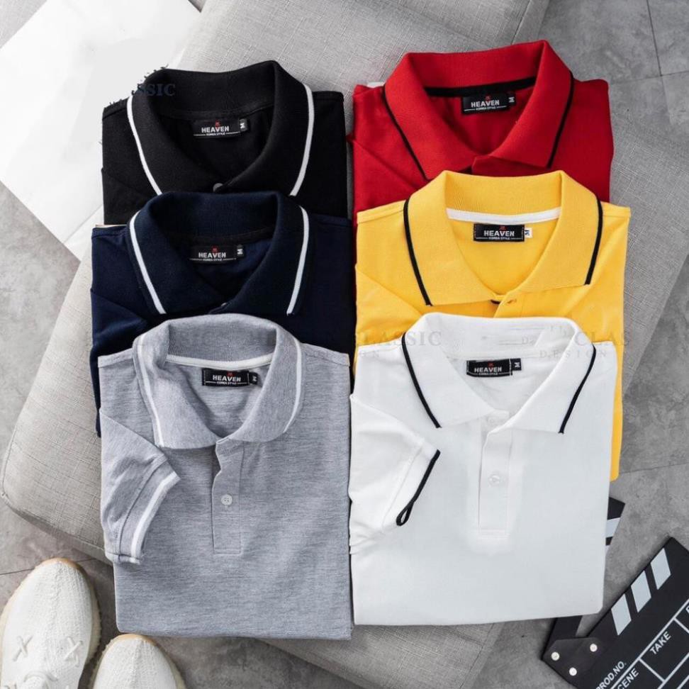 Áo Polo nam nữ unisex có cổ đẹp Hamino basic ngắn tay chất vải thun cotton co giãn cao cấp màu trắng đen E2 | BigBuy360 - bigbuy360.vn