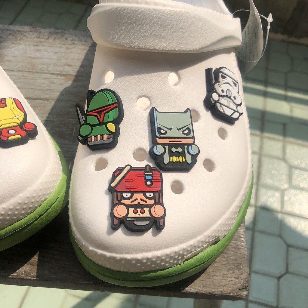 Combo 9 nút trang trí cho dép Crocs, dép cá sấu, dép sục hình siêu anh hùng Marvel cực chất